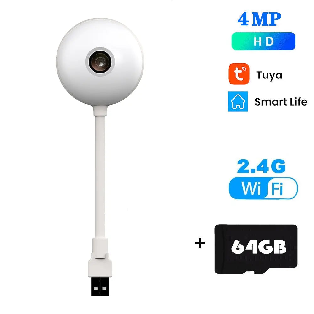 Tuya 5MP Mini WiFi Kamera Indoor 2K Sicherheit Kamera für Baby Monitor Wireless USB Stecker IP Überwachung AI auto Tracking Babe Cam