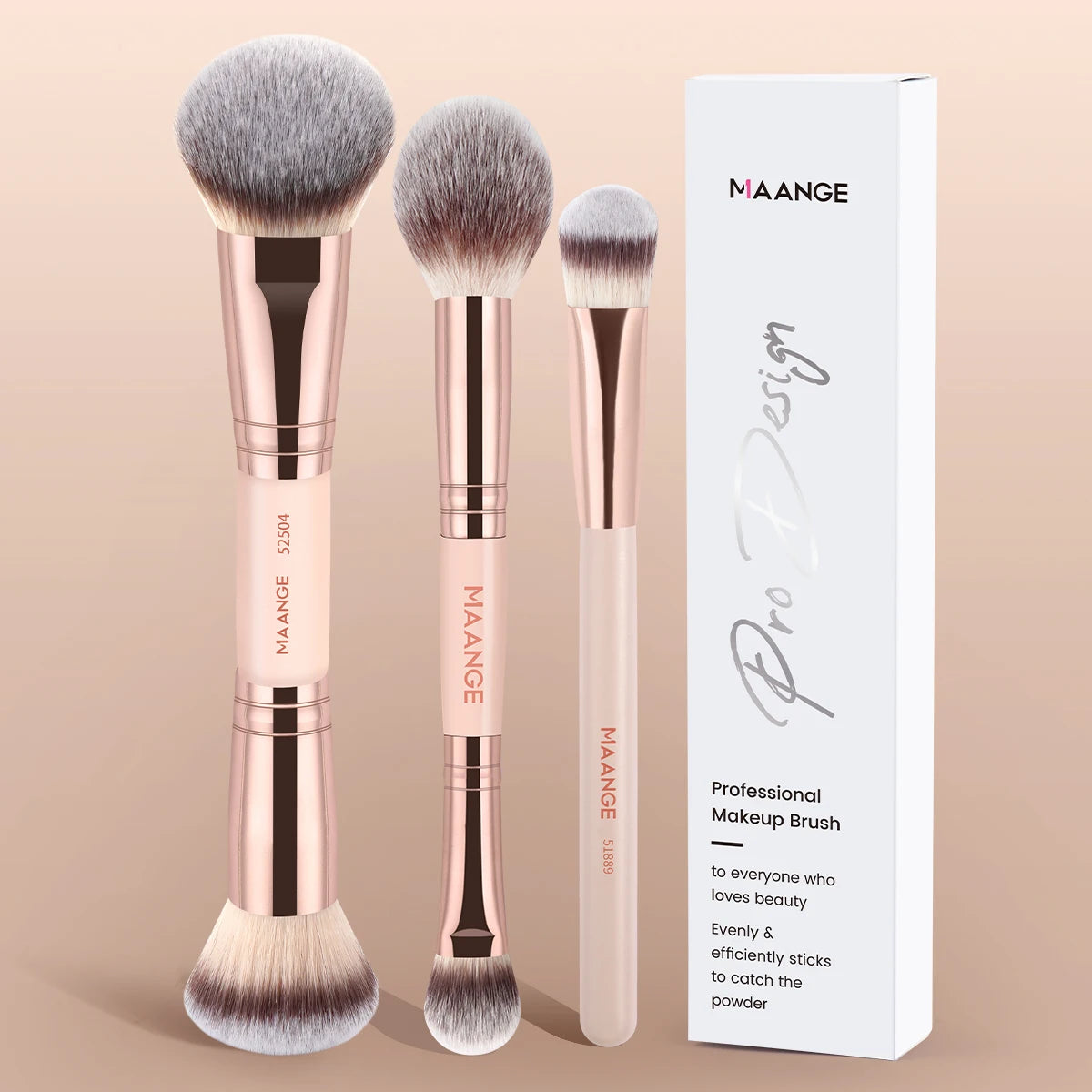 MAANGE Make-up-Pinsel-Set, 3-teilig, für Gesicht, Rouge, Kabuki, Puder, Foundation, Make-up-Pinsel für Mineral-BB-Creme, flüssiges Mischen, Beauty-Tool