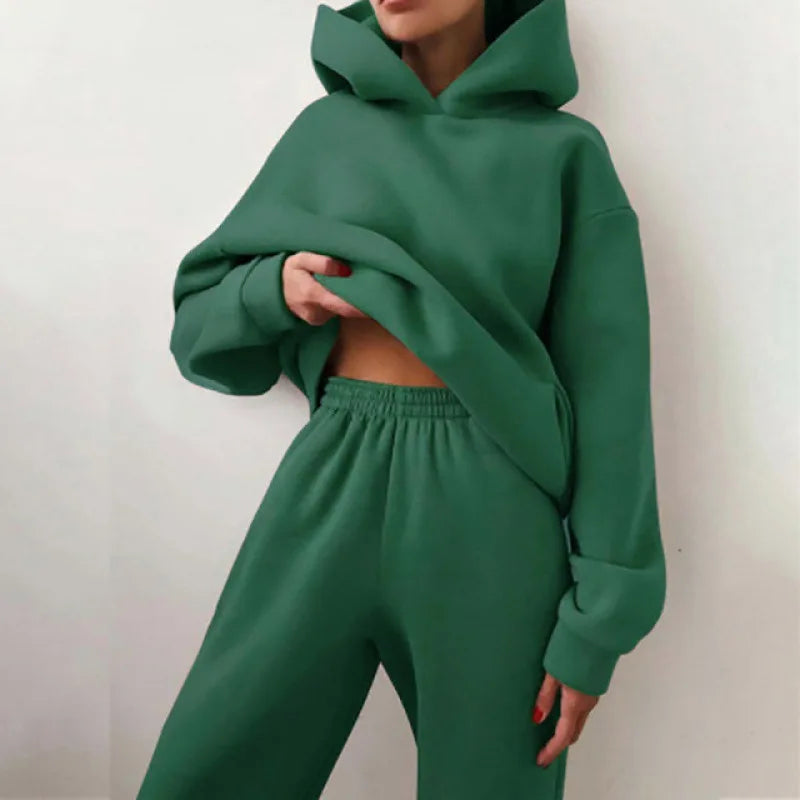 Frauen Kapuze Trainings anzug Sport 2 Stück Set Streetwear Sweatshirts Pullover Hosen Anzug nach Hause Jogging hose Hosen Outfits