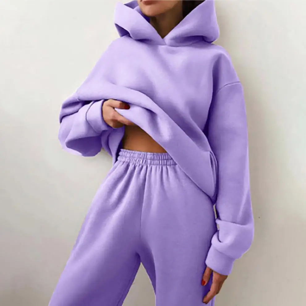Frauen Kapuze Trainings anzug Sport 2 Stück Set Streetwear Sweatshirts Pullover Hosen Anzug nach Hause Jogging hose Hosen Outfits