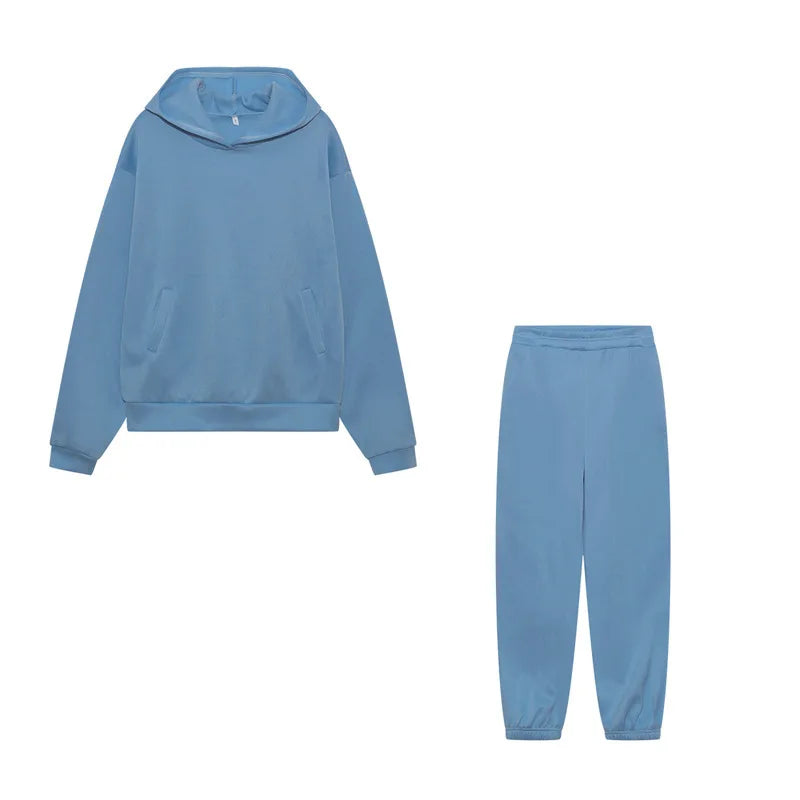 Frauen Kapuze Trainings anzug Sport 2 Stück Set Streetwear Sweatshirts Pullover Hosen Anzug nach Hause Jogging hose Hosen Outfits