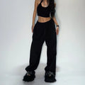 2023 neue Harajuku Breite Bein Jogginghose Frauen Streetwear Baggy Oversize Grau Sport Hosen Frau Kordelzug Casual Jogger Hosen
