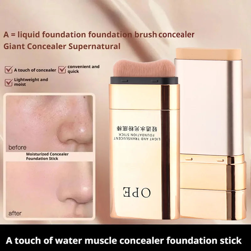 2-in-1 Foundation-Stift mit integriertem Pinsel |   Leichtgewichtig, 24 Stunden lang haltbar, natürlicher Glanz & sofort makelloses Finish