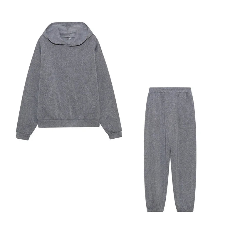 Frauen Kapuze Trainings anzug Sport 2 Stück Set Streetwear Sweatshirts Pullover Hosen Anzug nach Hause Jogging hose Hosen Outfits