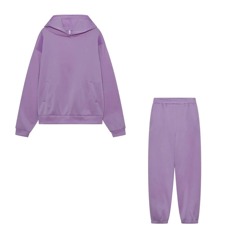 Frauen Kapuze Trainings anzug Sport 2 Stück Set Streetwear Sweatshirts Pullover Hosen Anzug nach Hause Jogging hose Hosen Outfits