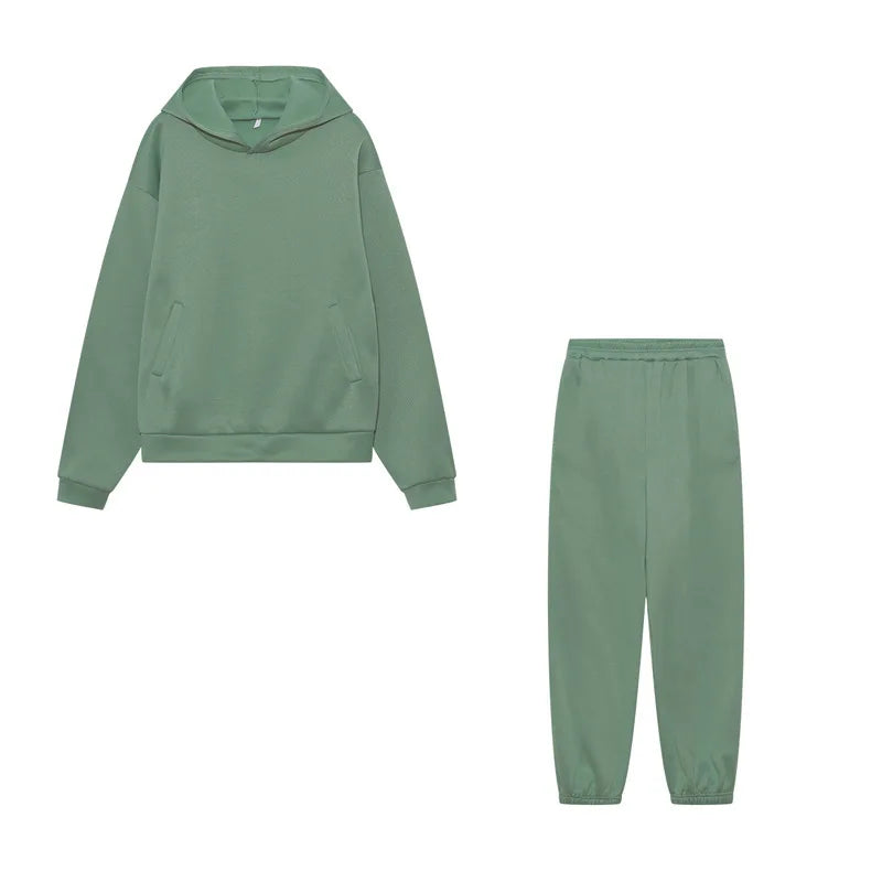Frauen Kapuze Trainings anzug Sport 2 Stück Set Streetwear Sweatshirts Pullover Hosen Anzug nach Hause Jogging hose Hosen Outfits