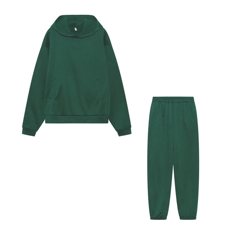Frauen Kapuze Trainings anzug Sport 2 Stück Set Streetwear Sweatshirts Pullover Hosen Anzug nach Hause Jogging hose Hosen Outfits