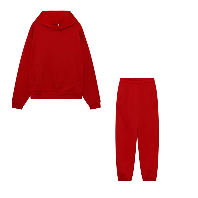 Frauen Kapuze Trainings anzug Sport 2 Stück Set Streetwear Sweatshirts Pullover Hosen Anzug nach Hause Jogging hose Hosen Outfits