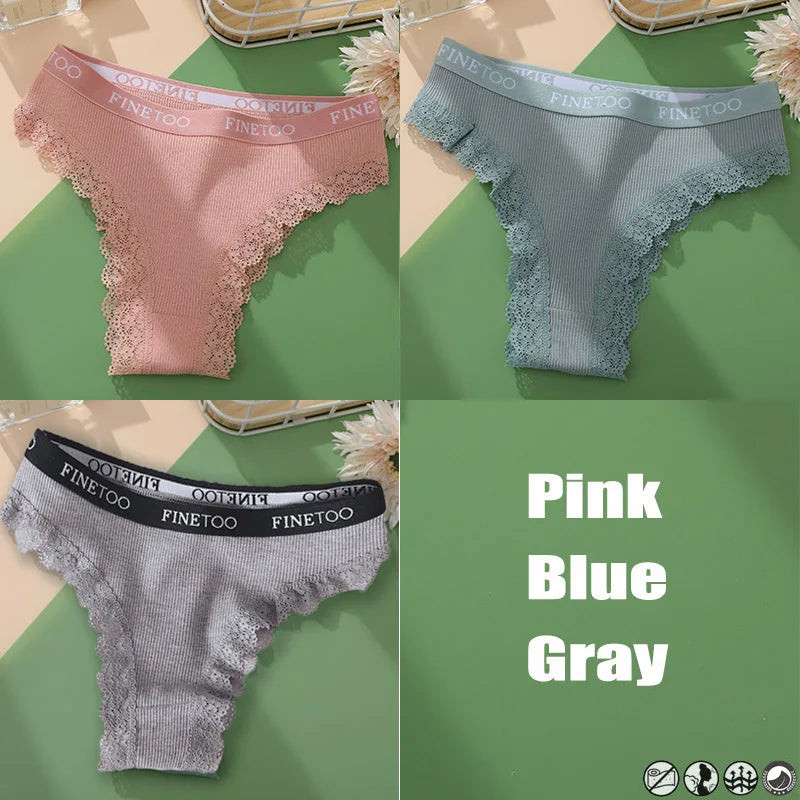 3 Teile/satz Baumwolle Höschen Brasilianischen Stil Frauen Unterwäsche Spitze Sexy Dessous für Weibliche Unterhose Tanga Höschen Slip Dessous