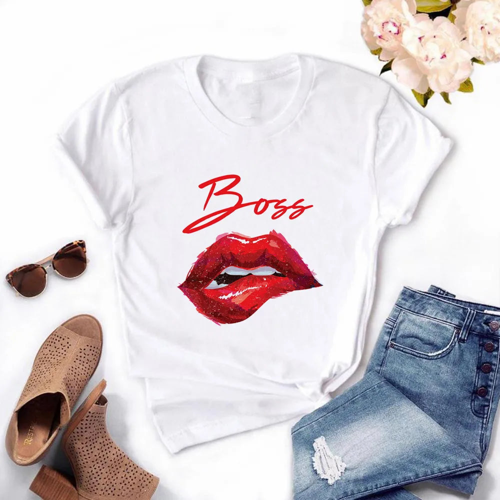 Frauen Harajuku Tops Sommer Tops Grafik T-Shirts Frauen Lippen Kawaii T-Shirt Kleidung Mädchen Maus T-Shirt ,Drop Shipping