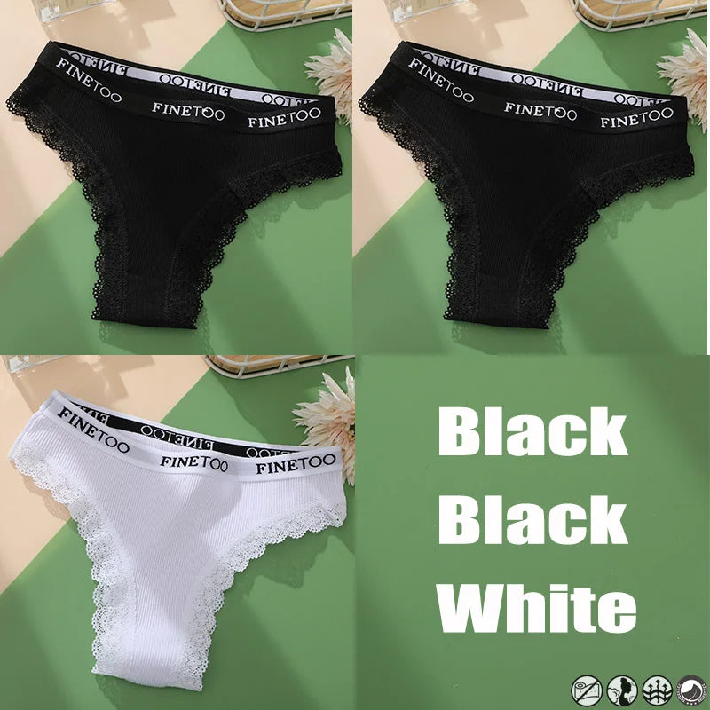 3 Teile/satz Baumwolle Höschen Brasilianischen Stil Frauen Unterwäsche Spitze Sexy Dessous für Weibliche Unterhose Tanga Höschen Slip Dessous