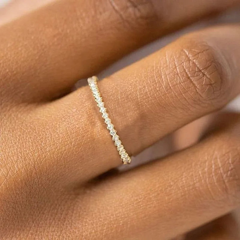 Neue INS Gold Farbe Edle Trend Dainty Ringe Für Frauen Eintrag Lux Zirkon Midi Finger Ringe Für Mädchen Jahrestag Schmuck KAR229