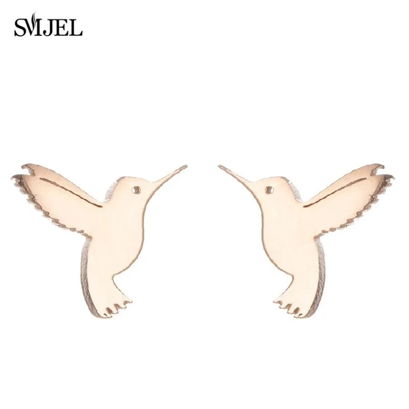 Edelstahl Schwalbe Kleiner Ohrring Mehrere Kleiner Vogel Schmuck Frauen Taube Flamingo Papagei Zweig Kolibri Kranich Ohrstecker