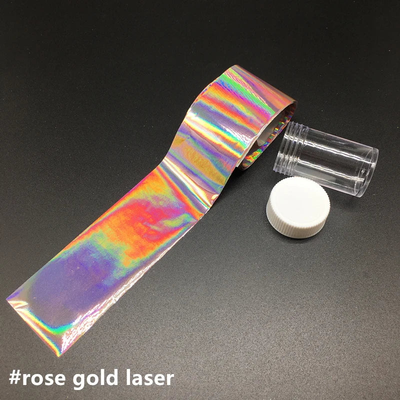 1 m holografische Nagelfolienaufkleber mit Spiegeleffekt, Nagelkunst-Transferpapier, matt, lila, Transferaufkleber, matte goldene Nägel, Maniküre