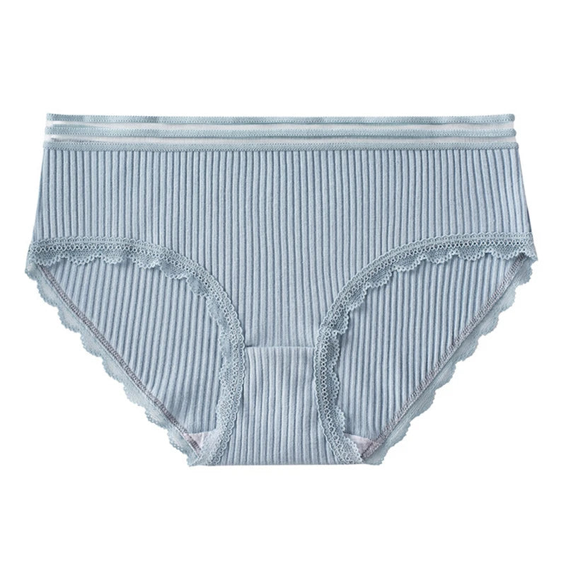 2026 beliebte Weibliche Kurze Mid-taille Spitze Hohl Dame Unterwäsche Sexy Gewinde Unterhose Baumwolle Tuch Trend Frauen Einfache Höschen