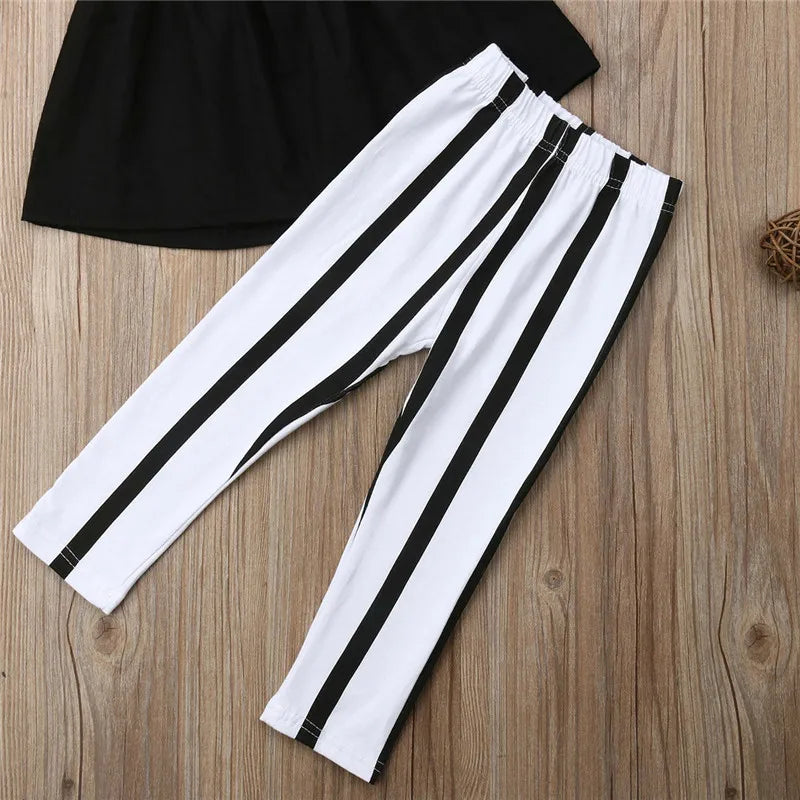 1-6T Mode Sommer Kleidung Mädchen Strap Tops + Gestreifte Hose Kleinkind Outfits Mädchen Kleidung Sets