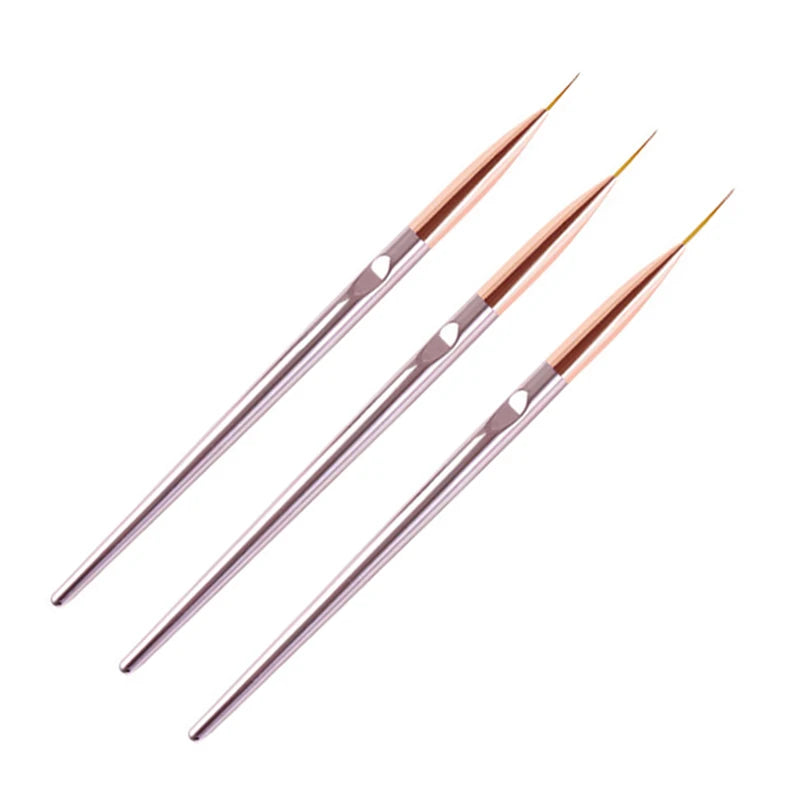 3 teile/satz Acryl Französisch Streifen Nail art Linie Malerei Stift 3D Tipps Maniküre schlanke Linie Zeichnung Stift UV Gel Pinsel Malerei werkzeuge
