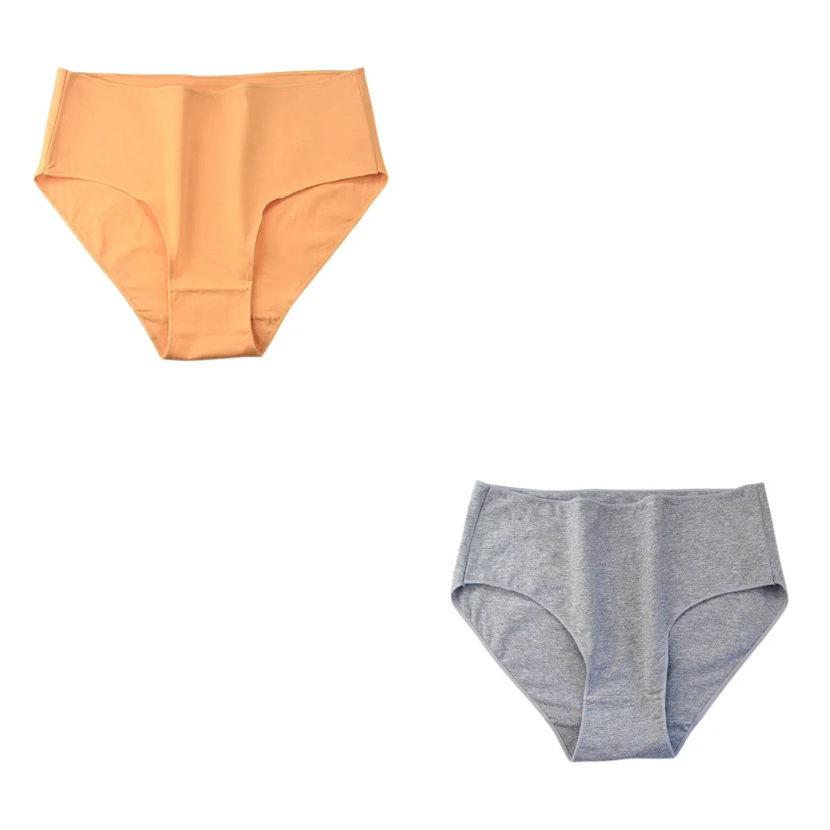 2 teile/satz Baumwolle Höschen Slips Frauen hohe Taille Unterhose einfarbige Hosen weiblich intimates comfot atmungsaktive Dessous M-2XL