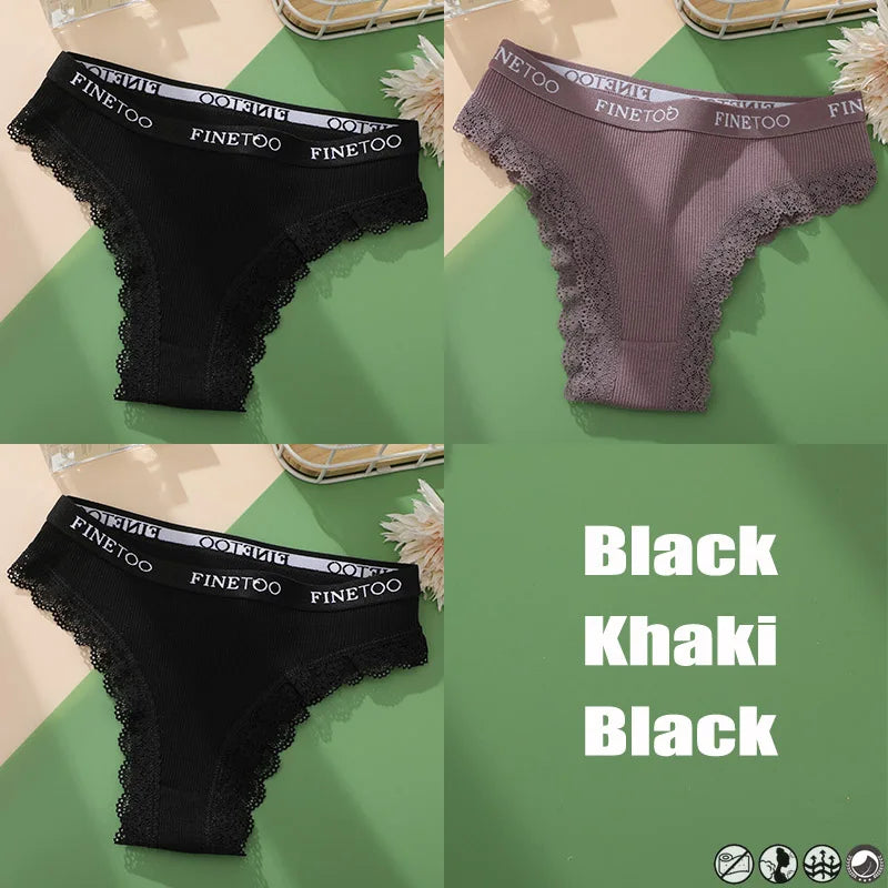 3 Teile/satz Baumwolle Höschen Brasilianischen Stil Frauen Unterwäsche Spitze Sexy Dessous für Weibliche Unterhose Tanga Höschen Slip Dessous