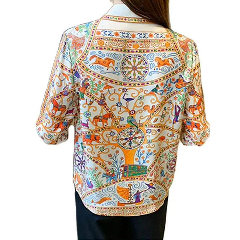 Mode elegante Frauen Blusen blume gedruckt damen shirts Neue Frühling Langarm Tops Blusas Mujer