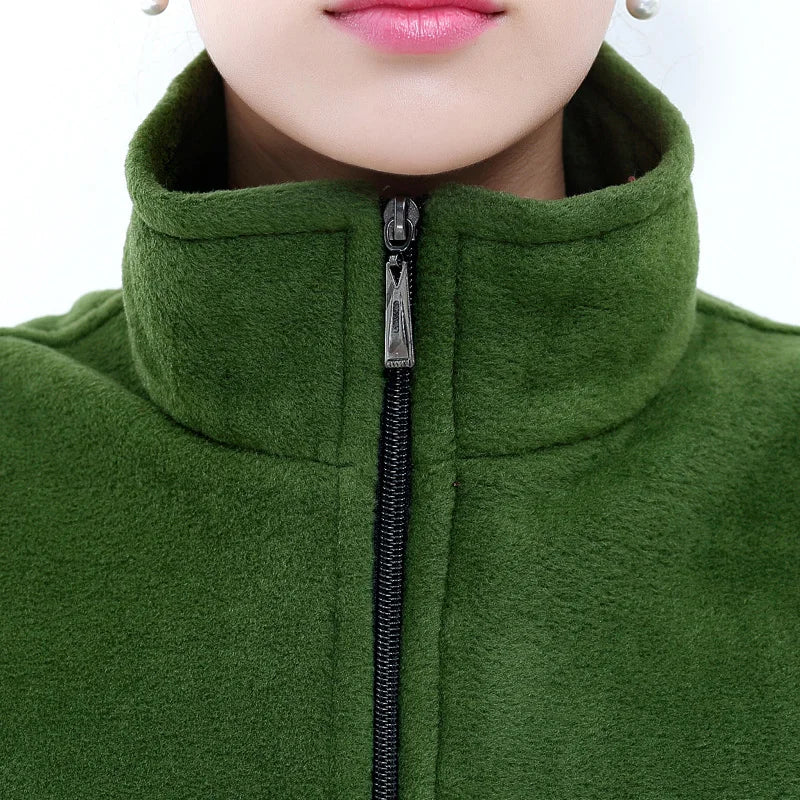 Plus Size Damen Polar Fleece Weste ärmellos große Reißverschlussjacke Herbstmode Freizeitweste für Damen