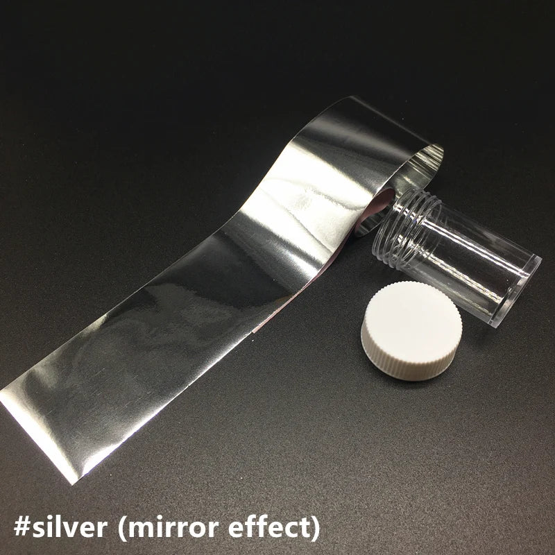 1 m holografische Nagelfolienaufkleber mit Spiegeleffekt, Nagelkunst-Transferpapier, matt, lila, Transferaufkleber, matte goldene Nägel, Maniküre