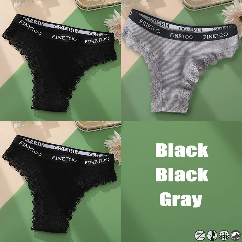 3 Teile/satz Baumwolle Höschen Brasilianischen Stil Frauen Unterwäsche Spitze Sexy Dessous für Weibliche Unterhose Tanga Höschen Slip Dessous
