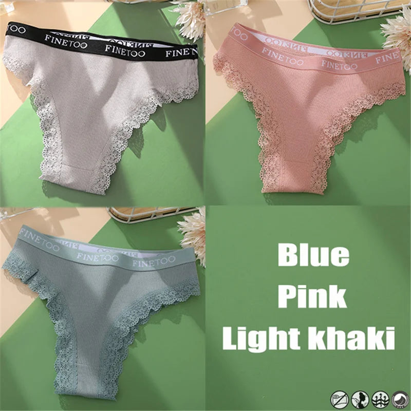 3 Teile/satz Baumwolle Höschen Brasilianischen Stil Frauen Unterwäsche Spitze Sexy Dessous für Weibliche Unterhose Tanga Höschen Slip Dessous