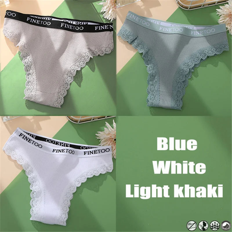 3 Teile/satz Baumwolle Höschen Brasilianischen Stil Frauen Unterwäsche Spitze Sexy Dessous für Weibliche Unterhose Tanga Höschen Slip Dessous