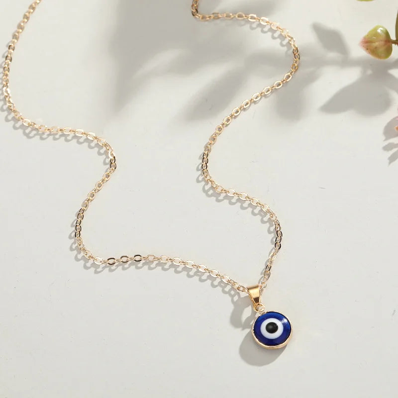 Vintage Türkische Bösen blick Anhänger Halskette für Frauen Mode Schlüsselbein Kette Aussage Halskette Boho Party Schmuck Femme Collares