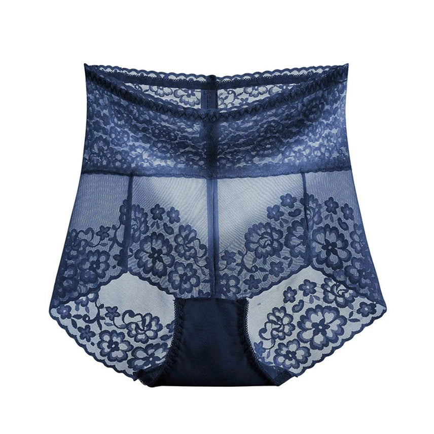 Frauen sexy Spitze sehen durch Slips Blumen hohe Taille elastische Unterwäsche Schlüpfer weibliche nahtlose Unterhose intime Dessous