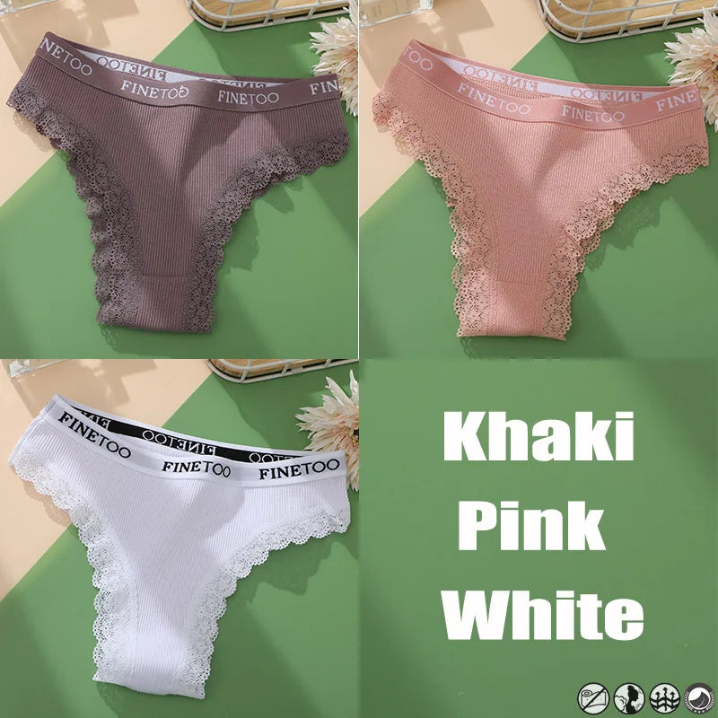 3 Teile/satz Baumwolle Höschen Brasilianischen Stil Frauen Unterwäsche Spitze Sexy Dessous für Weibliche Unterhose Tanga Höschen Slip Dessous