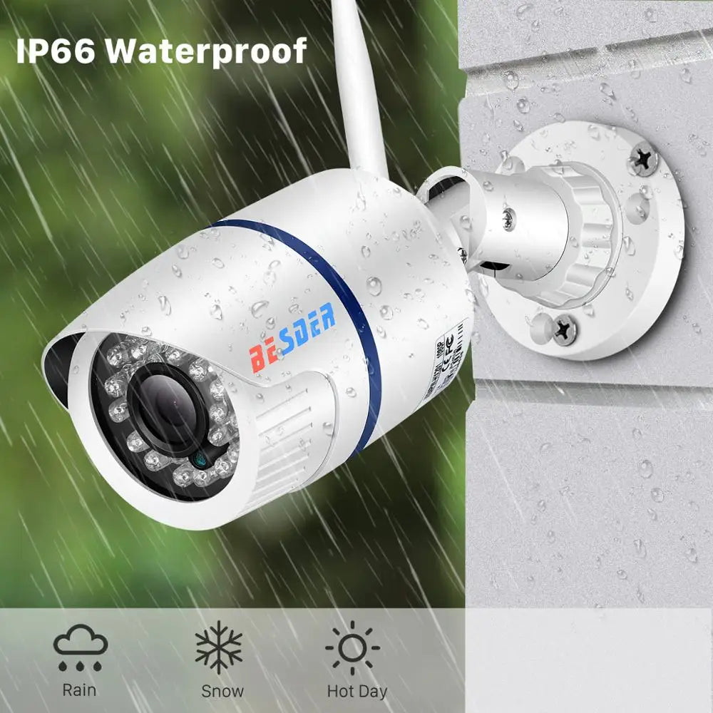 BESDER ICSEE 1080P P2P Wifi Kamera Audio Aufnahme IP Kamera Drahtlose Verdrahtete Alarm CCTV Bullet Outdoor Mit SD Karte Slot max 128G
