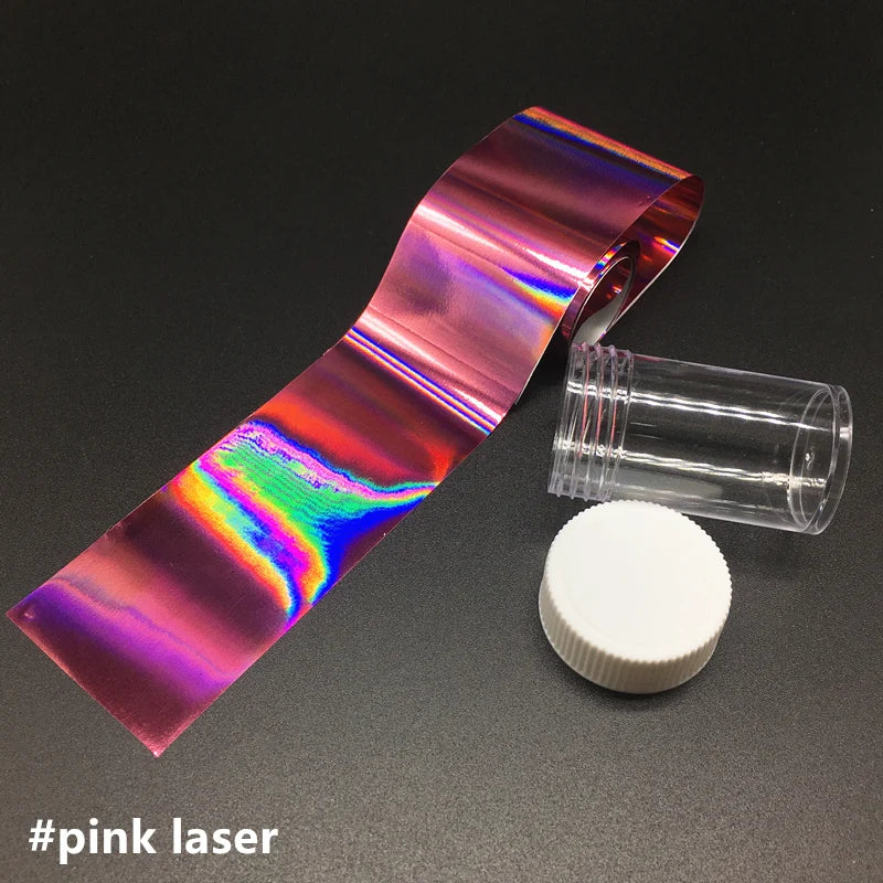 1 m holografische Nagelfolienaufkleber mit Spiegeleffekt, Nagelkunst-Transferpapier, matt, lila, Transferaufkleber, matte goldene Nägel, Maniküre