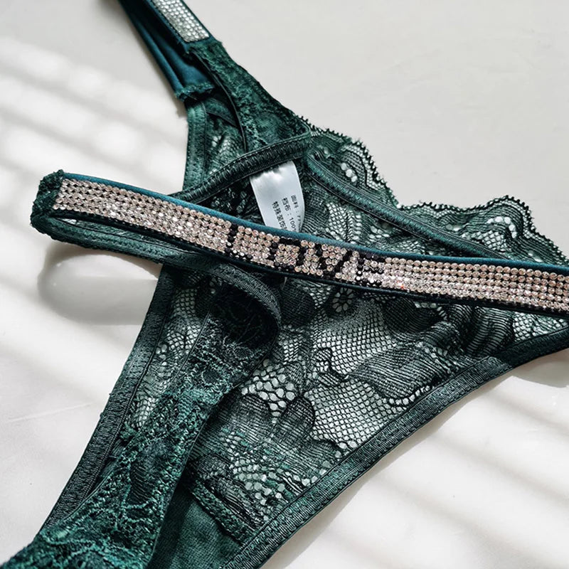 Spitze Sexy Mädchen G String Frauen Höschen Nahtlose Unterwäsche Strass Brief Transparent Tanga Für Weibliche Low Rise Damen Briefs