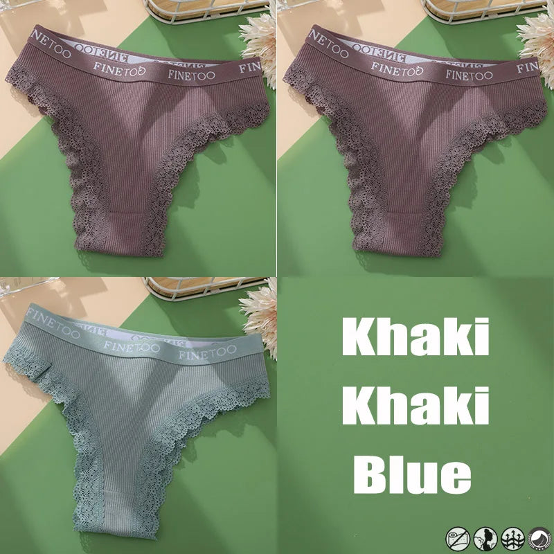 3 Teile/satz Baumwolle Höschen Brasilianischen Stil Frauen Unterwäsche Spitze Sexy Dessous für Weibliche Unterhose Tanga Höschen Slip Dessous