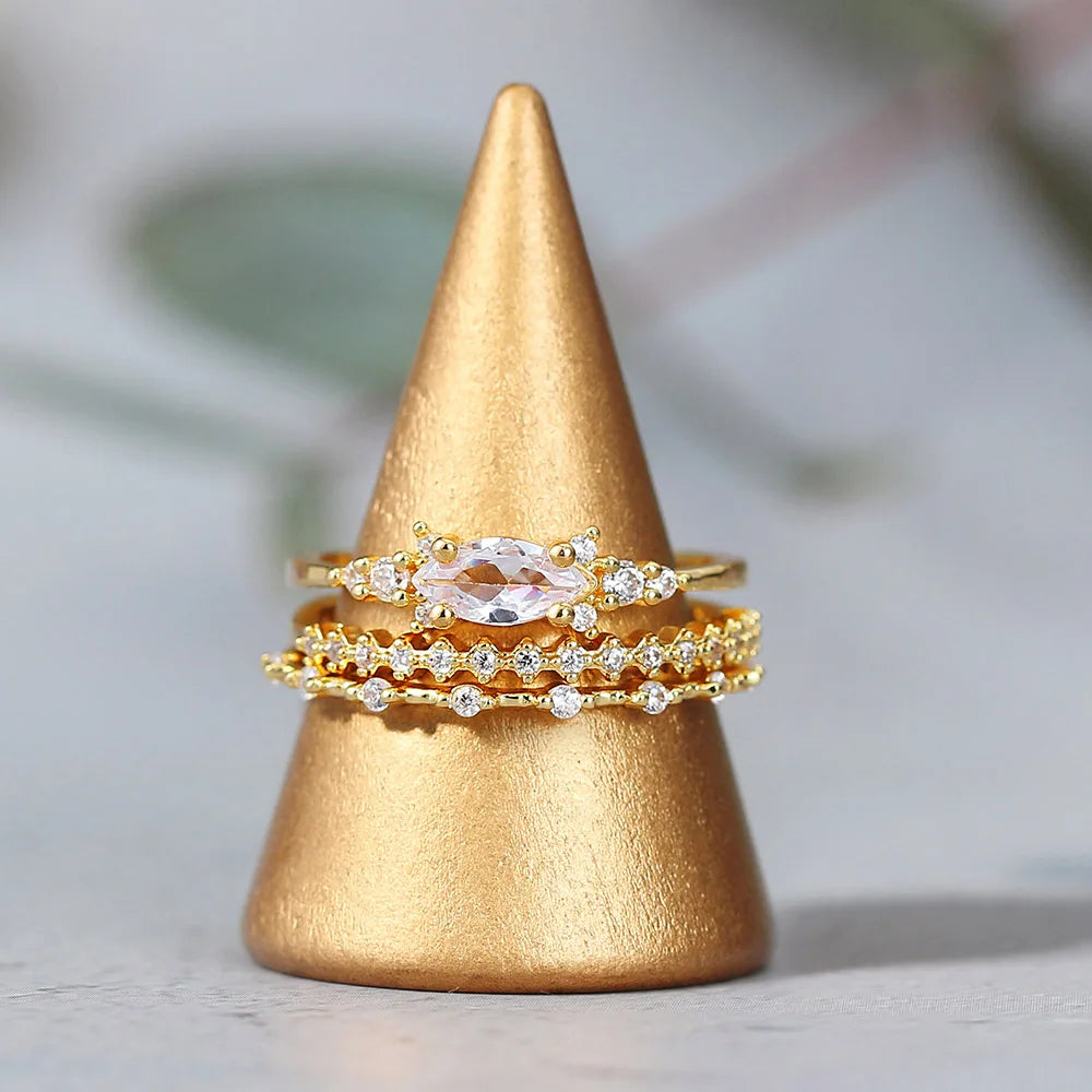 Neue INS Gold Farbe Edle Trend Dainty Ringe Für Frauen Eintrag Lux Zirkon Midi Finger Ringe Für Mädchen Jahrestag Schmuck KAR229