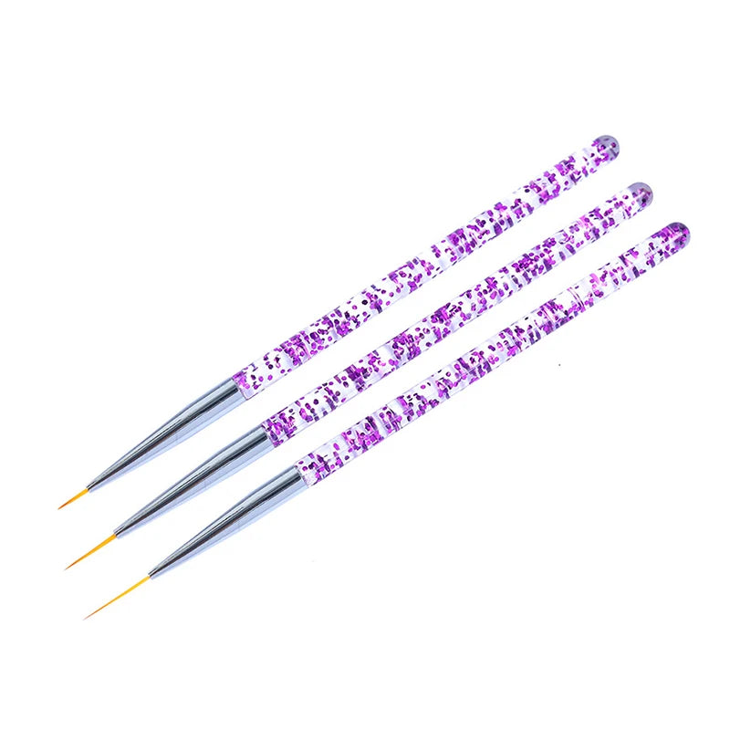3 teile/satz Acryl Französisch Streifen Nail art Linie Malerei Stift 3D Tipps Maniküre schlanke Linie Zeichnung Stift UV Gel Pinsel Malerei werkzeuge