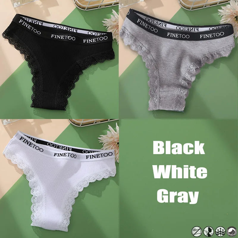 3 Teile/satz Baumwolle Höschen Brasilianischen Stil Frauen Unterwäsche Spitze Sexy Dessous für Weibliche Unterhose Tanga Höschen Slip Dessous