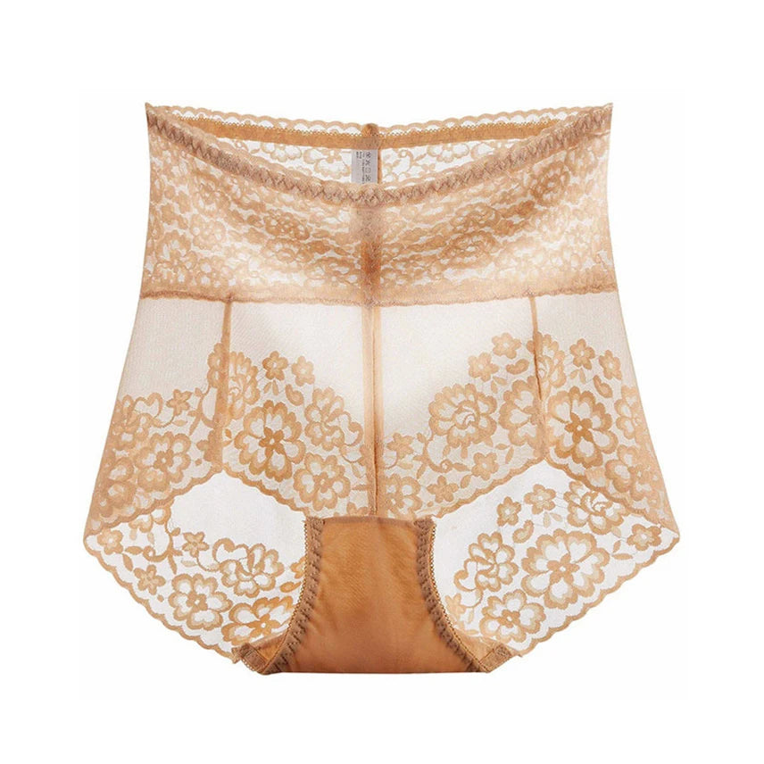 Frauen sexy Spitze sehen durch Slips Blumen hohe Taille elastische Unterwäsche Schlüpfer weibliche nahtlose Unterhose intime Dessous