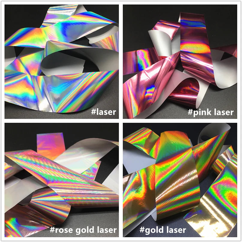 1 m holografische Nagelfolienaufkleber mit Spiegeleffekt, Nagelkunst-Transferpapier, matt, lila, Transferaufkleber, matte goldene Nägel, Maniküre
