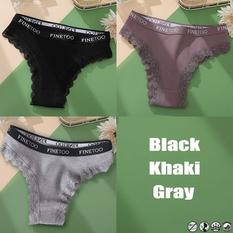 3 Teile/satz Baumwolle Höschen Brasilianischen Stil Frauen Unterwäsche Spitze Sexy Dessous für Weibliche Unterhose Tanga Höschen Slip Dessous