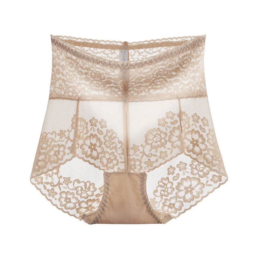 Frauen sexy Spitze sehen durch Slips Blumen hohe Taille elastische Unterwäsche Schlüpfer weibliche nahtlose Unterhose intime Dessous