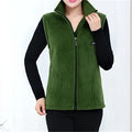 Plus Size Damen Polar Fleece Weste ärmellos große Reißverschlussjacke Herbstmode Freizeitweste für Damen