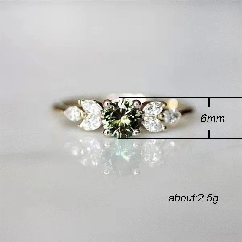 Huitan Ästhetischer, vielseitiger Damenring, frischer Stil, für den Alltag, Party, trendiges Zubehör, eingelegter, heller CZ, eleganter Schmuck für die Hochzeit