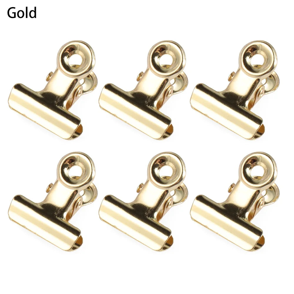 6Pcs Metall Küche Lebensmittel Abdichtung Tasche Clips Brief Papier Foto Datei Schellen Schule Büro Kalender Binder Clip Haushalts Zubehör