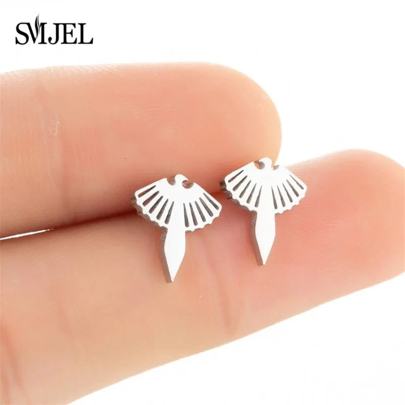 Edelstahl Schwalbe Kleiner Ohrring Mehrere Kleiner Vogel Schmuck Frauen Taube Flamingo Papagei Zweig Kolibri Kranich Ohrstecker