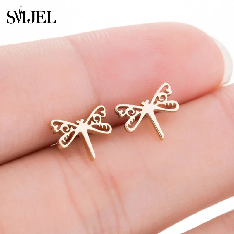 Edelstahl Schwalbe Kleiner Ohrring Mehrere Kleiner Vogel Schmuck Frauen Taube Flamingo Papagei Zweig Kolibri Kranich Ohrstecker