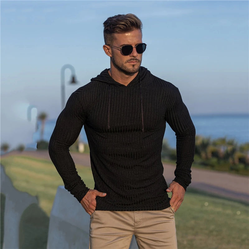 Neue Mode Winter Mit Kapuze Pullover Männer Warm Rollkragen Herren Pullover Slim Fit Pullover Männer Klassische Sweter Männer Strickwaren Pull Homme