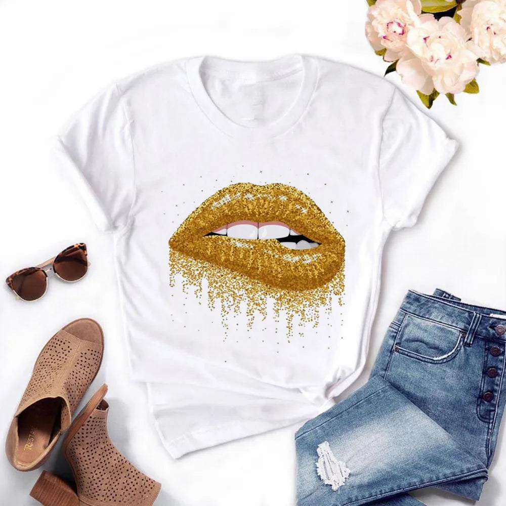 Frauen Harajuku Tops Sommer Tops Grafik T-Shirts Frauen Lippen Kawaii T-Shirt Kleidung Mädchen Maus T-Shirt ,Drop Shipping